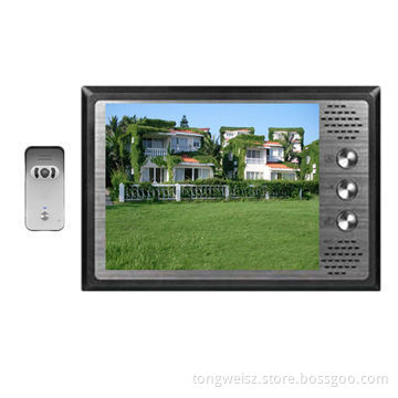 Video doorphone, 8-inch TFT LCD screen, handsfree operation, auto IR night